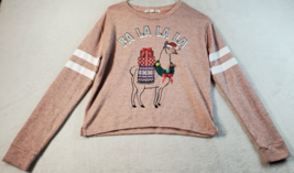 Vintage Refresh Christmas Sweater Womens Small Pink Knit Polyester Long ... - £10.78 GBP