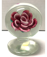 New Jersey VINTAGE Cabbage Rose Pedestal Glass Paperweight - $271.65 CAD