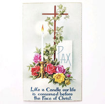 1985 Prayer Funeral Card John Beckman Italy Print Candle Cross Religion E10 - $371.27 MXN