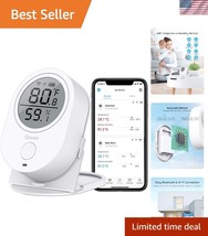 Bluetooth Indoor Temperature Humidity Monitor with Dual LCD &amp; App Notifi... - $52.50