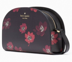 Kate Spade Perry Black Floral Saffiano Dome Crossbody K9606 Red NWT $279 FS Y - £74.28 GBP
