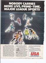 80&#39;s USA Cable Network Print Ad Television Media 8.5&quot; x 11&quot; - $19.21