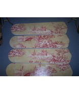 CUSTOM~~STUNNING FRENCH TOILE CEILING FAN RED &amp; CREAM~ ROMANTIC LOVERS E... - $2,204.94 MXN