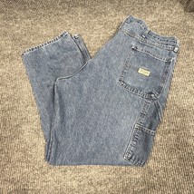 Wrangler Jeans Mens 42x32 Blue Denim Carpenter Workwear Utility Pockets ... - $28.22