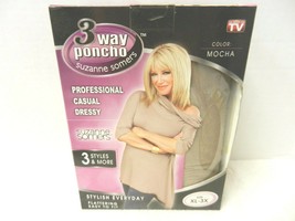  Suzanne Somers Mocha Sz. XL-3X As Seen On Tv Stylish Everyday Poncho -NEW- - £18.26 GBP