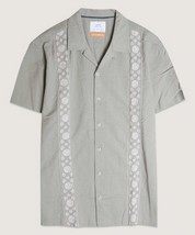 Men&#39;s Sea Grass Embroidered Panels Camp Shirt (L) - $32.67