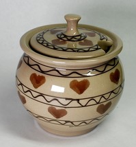 Hartstone Country Hearts Honey Pot Sugar Bowl Candy Jar Signed - £6.34 GBP