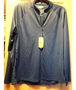 NWT GREG NORMAN Royal Blue Leaf Embossed Long Sleeve Mock Golf Shirt S M L - €31,76 EUR