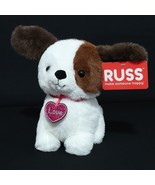 Russ Kellytoy Puppy Love Stuffed Plush Dog 8&quot; Heart Collar Valentine&#39;s D... - $26.76