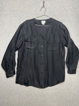 VTG SCNY Button Up Womens Sz S Silk Long Sleeve Blouse Simple Minimalist... - £22.61 GBP