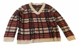 Vintage Plaid Fuzzy Sweater  St. Johns Bay Large - £8.63 GBP