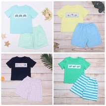 NEW Boutique Boys Shorts Outfit Set Fish Sea Turtles Crabs - £12.78 GBP
