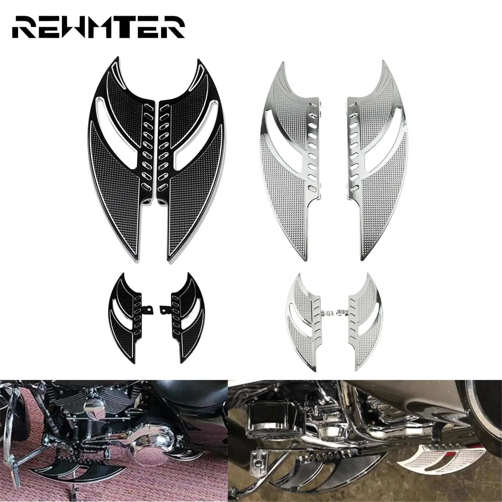 Motorcycle Front Floorboards Passenger Footboard Male Mount Foot Pegs - $31.45+