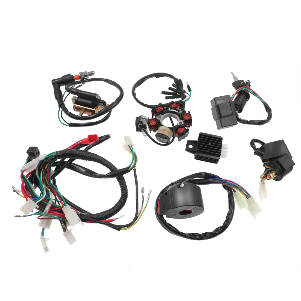 1Set Full Complete Electrics Wiring Harness CDI STATOR 6 Coil For Motorcycle ATV - £262.78 GBP