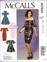 McCall&#39;s M7654 Misses 6 to 14 Bare Shoulder Dress Uncut Sewing Pattern Petite - £13.27 GBP