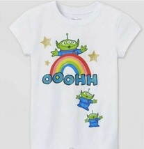 Toy Story Girl&#39;s Alien  Ooohh Rainbow Glitter T-Shirt  4-5, 6-6x, 10-12 NWT - £7.62 GBP