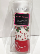 Christmas Betsey Johnson To-Go Cups Disposable Coffee 16 Oz Sleeves &amp; Lids - £15.79 GBP