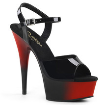 PLEASER Sexy 6&quot; Stiletto Heel Stripper Dancer Platform Black &amp; Red Womens Shoes - £44.71 GBP