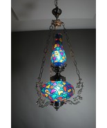 Vintage Retro Multicolor hand-made Persian Tiffany Style Globe electric ... - $6,367.02 MXN