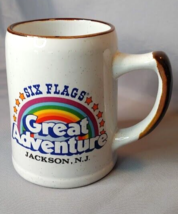 Six Flags Great Adventure Large Mug Jackson NJ  1990s Rainbow Vintage - £14.77 GBP