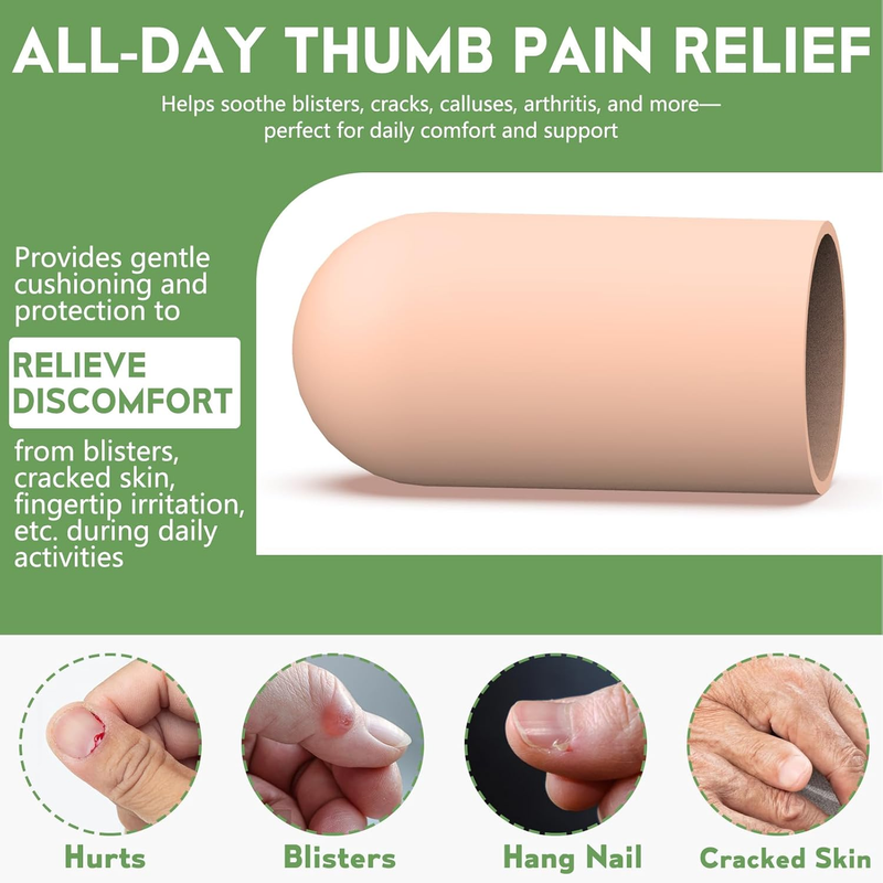 Gel Finger Cots for Thumbs, 10 Pcs Silicone Finger Caps, Rubber Finger Protector Item image 5