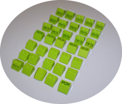 35 Used Lego 2 x 2 Lime Green Slopes Inverted 3039 - 3660 - £7.95 GBP