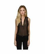 Gossard Artemis Vintage 80’s Black Lace Sheer Nightie Top Size S Petite - $39.60