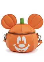 Disney Loungefly Mickey Jack-O-Lantern Pumpkin Glow in the dark Crossbody Bag - £94.38 GBP