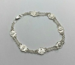 Sterling Silver Catholic Saints 8mm Bracelet or Anklet - $1,662.69 MXN