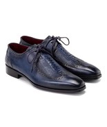 Paul Parkman Mens Shoes Derby Blue Ostrich Calfskin Lace-Up Handmade 788... - $16,686.74 MXN