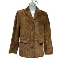 gap brown Western Boho V-neck Button Up Long Sleeve leather jacket Size XS - £35.03 GBP