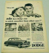 1951 Print Ad The 1952 Dodge 4-Door Car Happy Couple Riding in Car - £9.10 GBP