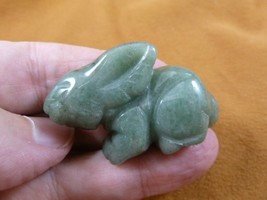 (Y-BUN-SI-574) Green Aventurine sitting BUNNY RABBIT gemstone carving ge... - £10.97 GBP