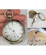 RARE large 18s key wind pocket watch "Home Watch Co." antique - $2,943.58 MXN