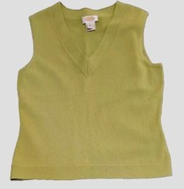 Vtg TALBOTS Womens S Yellow-Green Chartreuse Sleeveless Stretch Blouse T... - £14.85 GBP