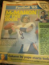 Chicago Sun-Times Souvenir Section Football 85 September 8 1985 Jim McMahon - £15.72 GBP