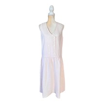 CO-OP Barneys New York Pink Linen Midi Dress Size 10 Vtg Sleeveless - £25.31 GBP