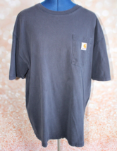 Carhartt Men&#39;s Original Fit L Navy Short Sleeve Pocket T-Shirt - £6.14 GBP