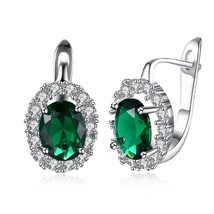 New 2021 Fashion Women Earrings Big Green Shiny Crystal Cubic Zircon Stone Earri - £7.25 GBP