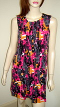CALVIN KLEIN Pink/Orange/Black Abstract Pintucked Stretch Jersey Dress (... - £30.89 GBP