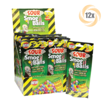Full Box 12x Bags Toxic Waste Sour Smog Balls Crunchy Candy Chewy Center... - $30.80