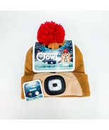 Night Owl Night Scope Rechargeable LED Beanie Pom Pom Knit Reindeer Holiday - $22.50 CAD