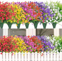 Cewor 28 Bundles Artificial Flowers For Outdoors Uv Resistant, Mix Color - £27.04 GBP