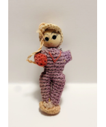Antique 1950s Japanese Doll 3&quot; Crochet Ornament Amigurumi 03 - $537.86 MXN