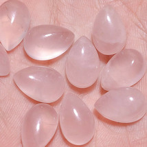5x8mm pink quartz natural pear cabochon loose gemstone wholesale 20 pcs - £7.02 GBP