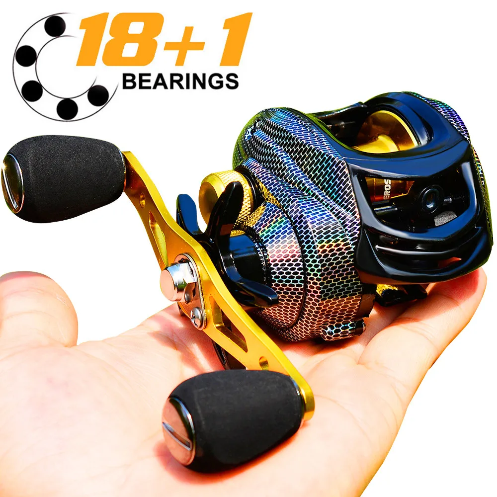 Baitcasting reel 18 1bb casting reel smooth metal 7 2 1 gear ratio fishing reel with thumb200
