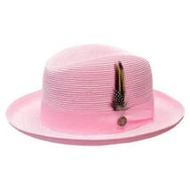 Men Bruno Capelo Summer Spring Soft Straw Style Hat Godfather GF210 Pink image 7