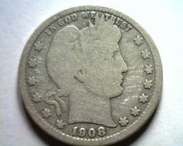 1908-S Barber Quarter Dollar Good / Very Good G/VG Nice Original Coin Bobs Coins - $54.00