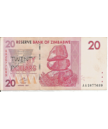 2007 Zimbabwe 20 Dollar Reserve Bank Uncirculated Banknote  # 2 - $4.94