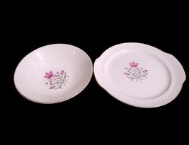 2 Pc Lot Cunningham &amp; Pickett  STARDUST -  11&quot; Cake Plate, 8 7/8&quot; Vegetable Bowl - £24.91 GBP